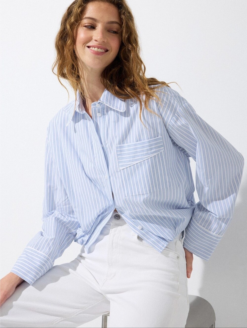 Sandro Striped Collared Shirt Long Sleeve Size XS